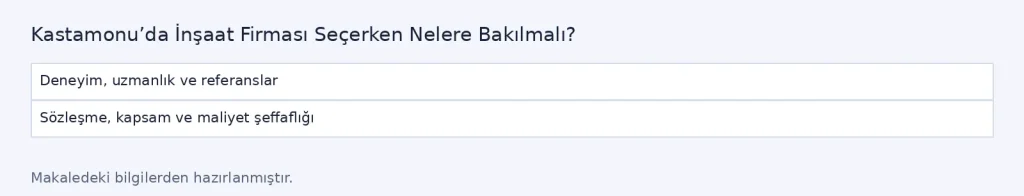 Kastamonu’da İnşaat Firması Seçerken Nelere Bakılmalı?